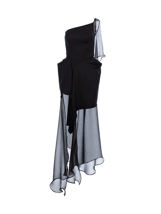 Silk & Wool Reverie Dress - Black
