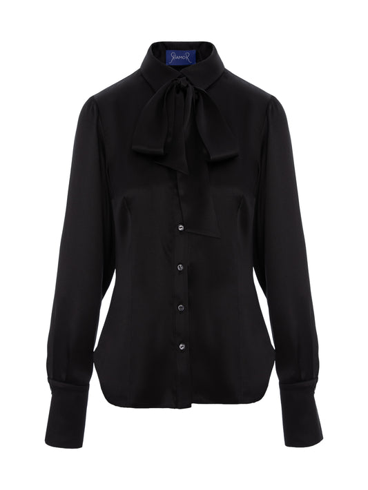 Business & Pleasure Silk Shirt - Black