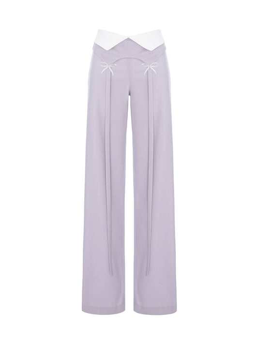 Pantaloni Lână Layered Agenda- GreyLilac