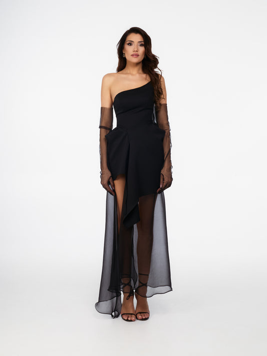Silk & Wool Reverie Dress - Black