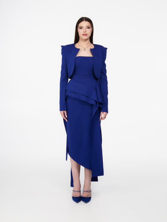 Power Move Wool Skirt - Royal Blue