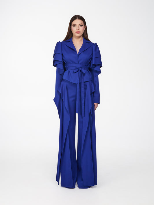 Power Move Wool Blazer- Royal Blue