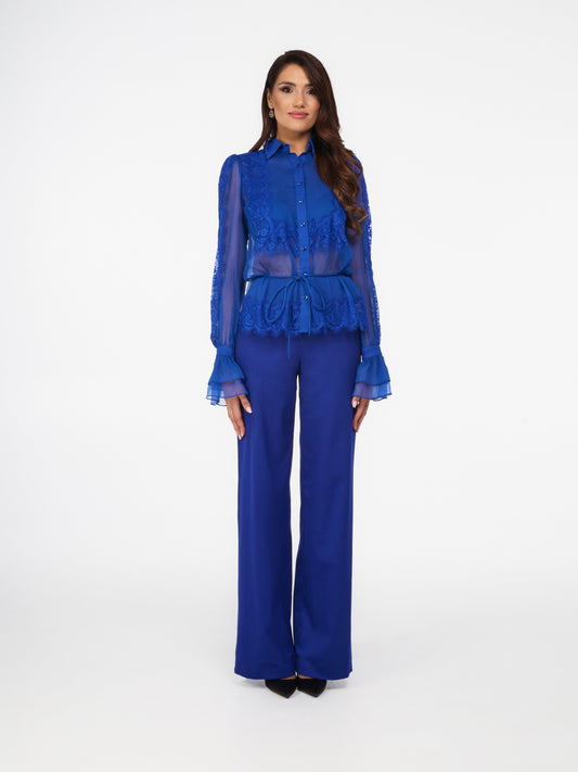 Celeste Silk Shirt - Royal Blue