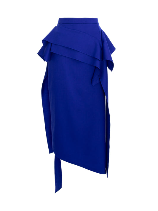 Power Move Wool Skirt - Royal Blue