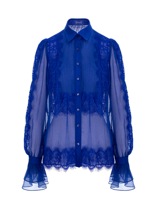 Celeste Silk Shirt - Royal Blue
