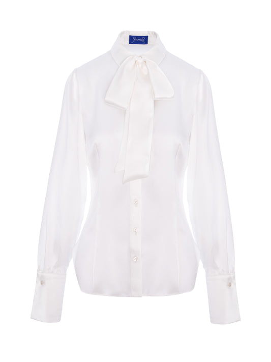 Business & Pleasure Silk Shirt - White
