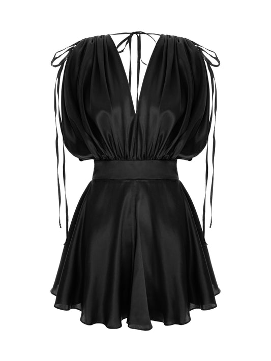 Silk Whisper Jumpsuit - Black